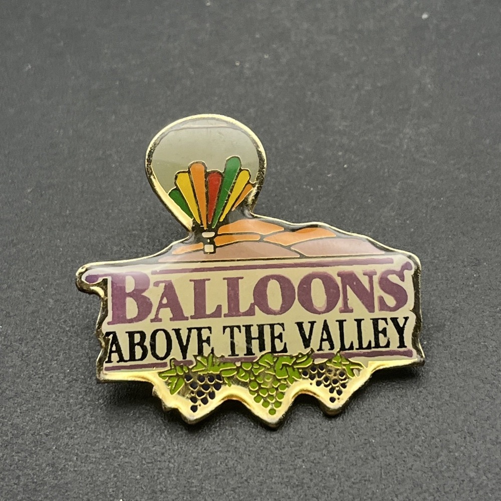 Hot Air Balloons Above The Valley Grapes Lapel Hat Pin